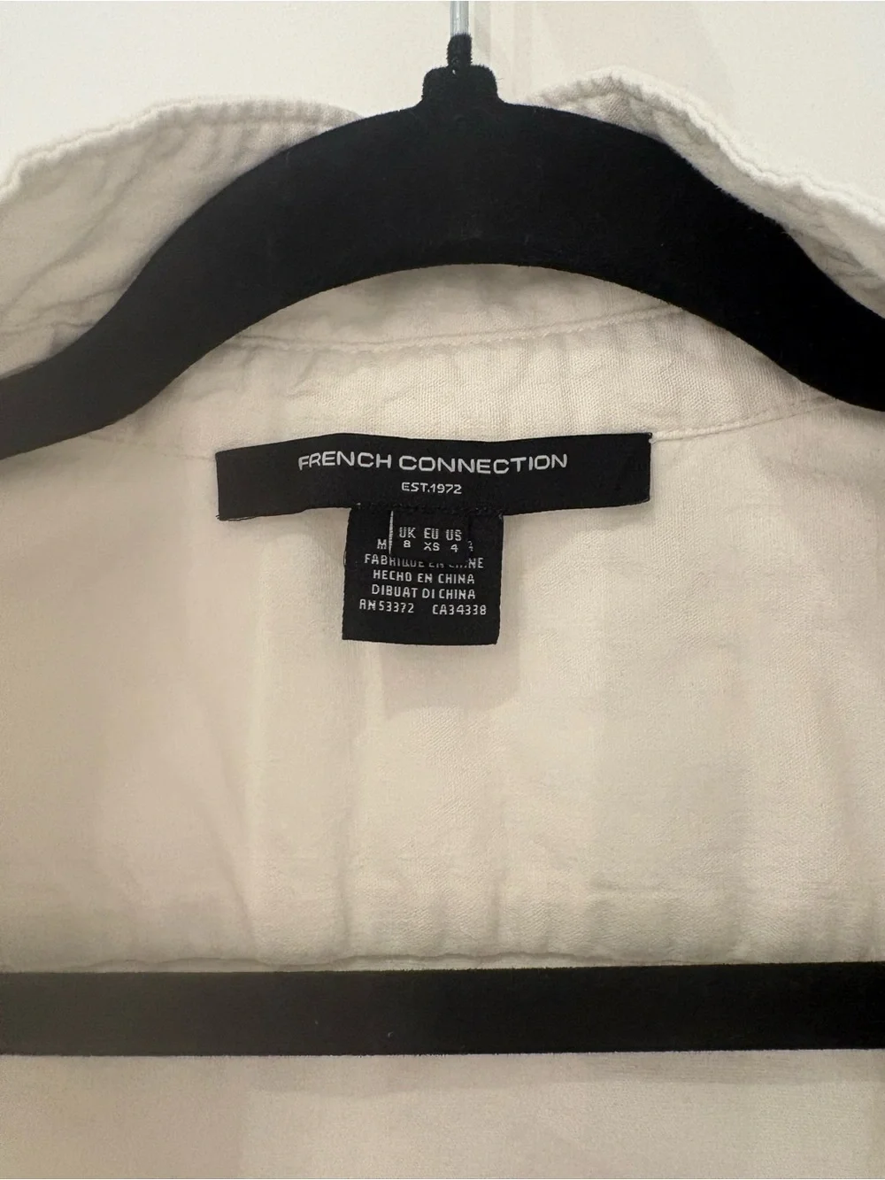 French Connection White Sleeveless Twist Knot Button-Down Shirt
